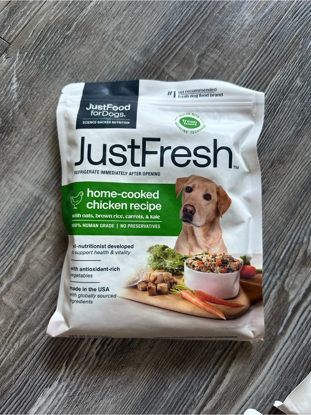fresh JustFresh Home-Cooked Chicken Recipe Dog Food Pouches - White & Green